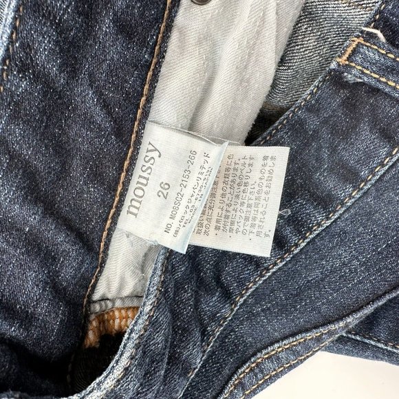 Original Moussy Vintage Dark Low Rise Bootcut Jean Size 26 RARE Embroidered Name - Picture 12 of 12